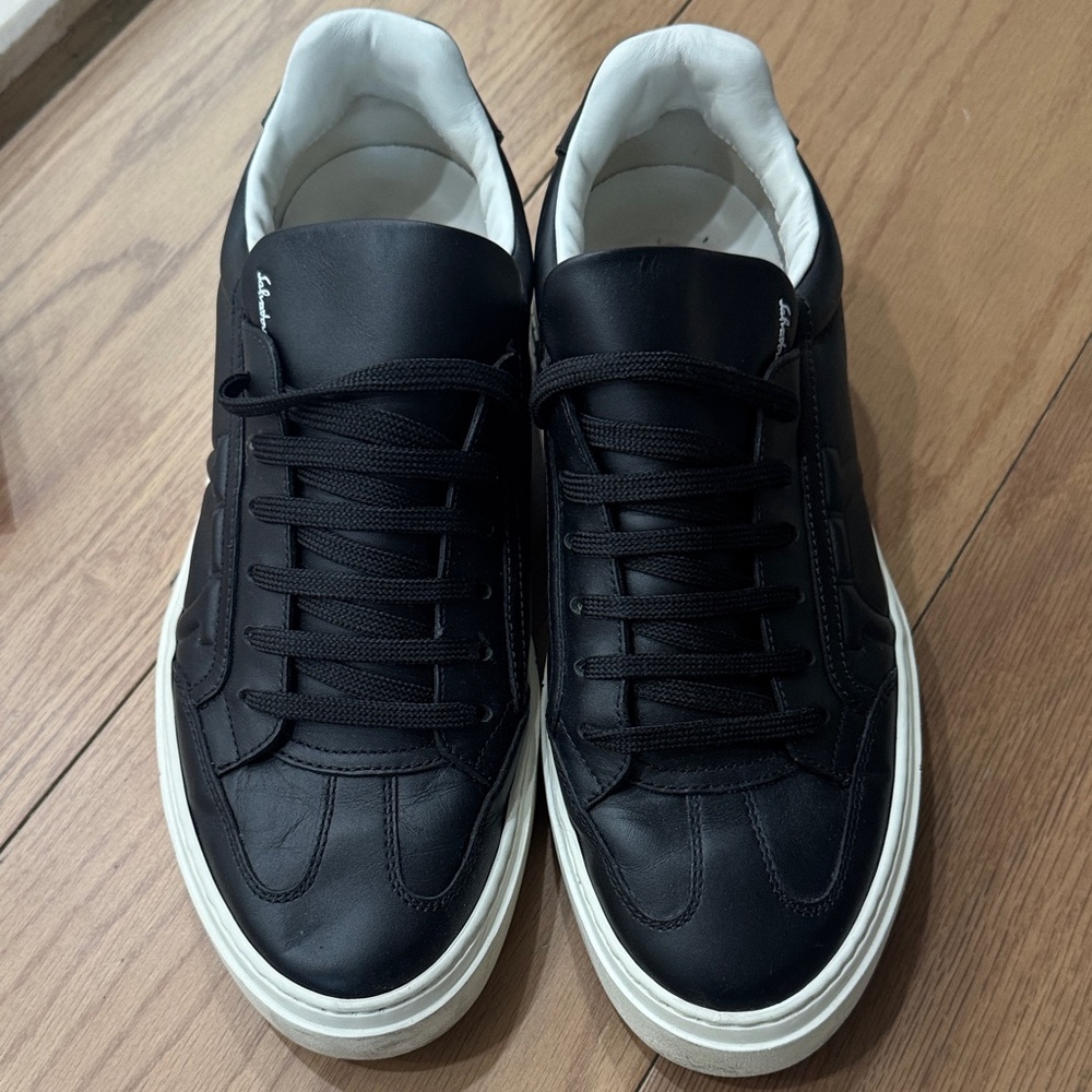 Salvatore Ferragamo Black and White Men's Sneakers